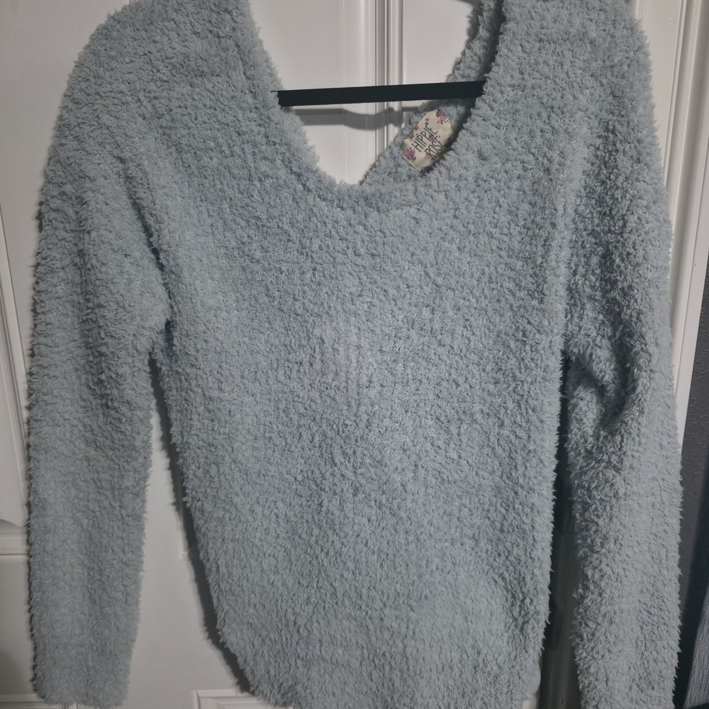 Hippie Rose Soft Sky Blue Sweater